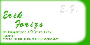 erik forizs business card